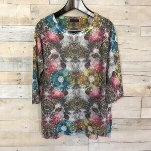 Nally & Milly Multicolor Printed Top Shirt Large